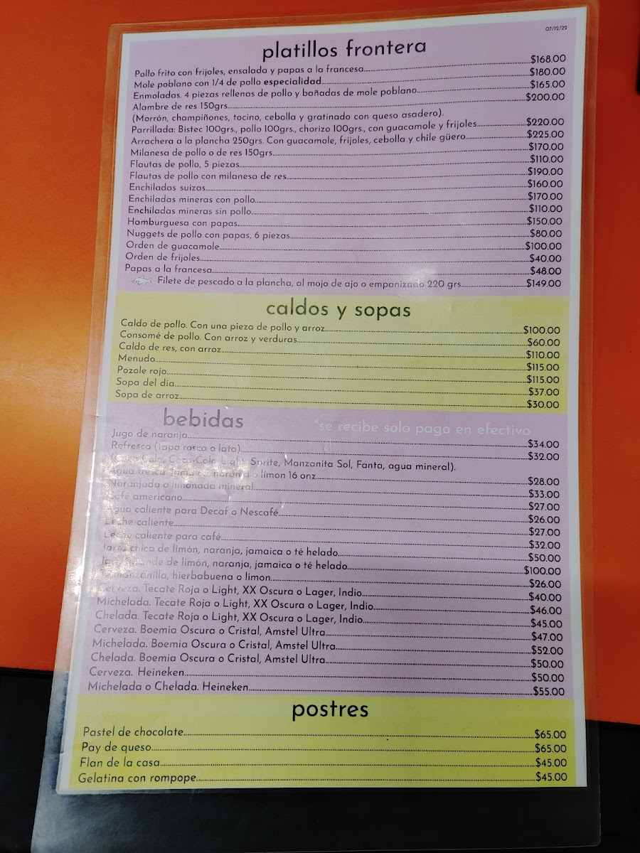 Restaurante Frontera Menu - Image 4